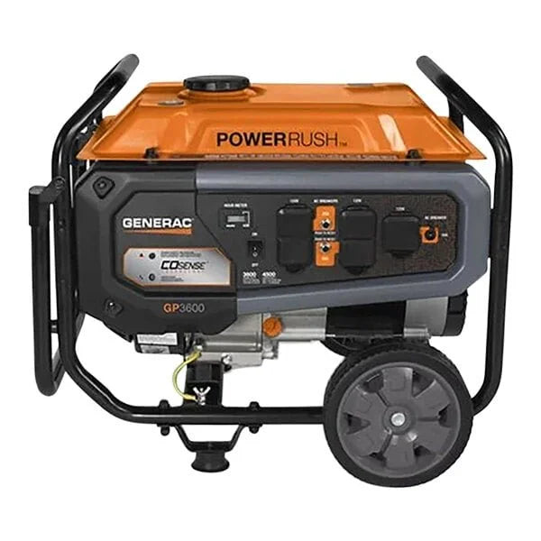 Generac GP Series GP3600 Gasoline-Powered Portables Generators with Recoil Pull Start 7721 – 3,600/4,500W, 120V