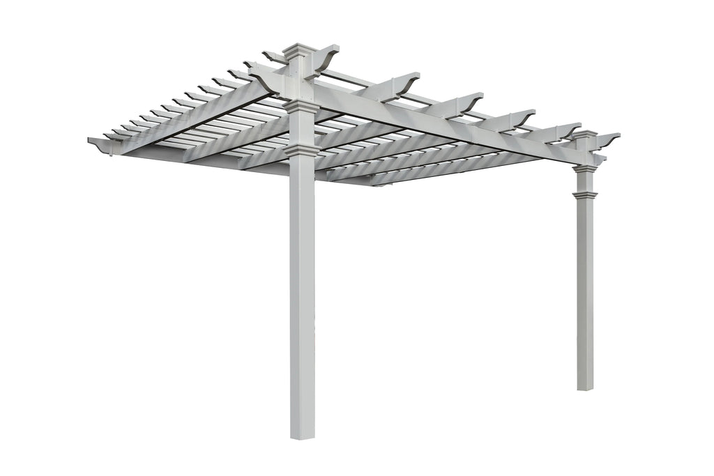 Vita 12' x 12' Freemont White Vinyl Pergola, VA42044
