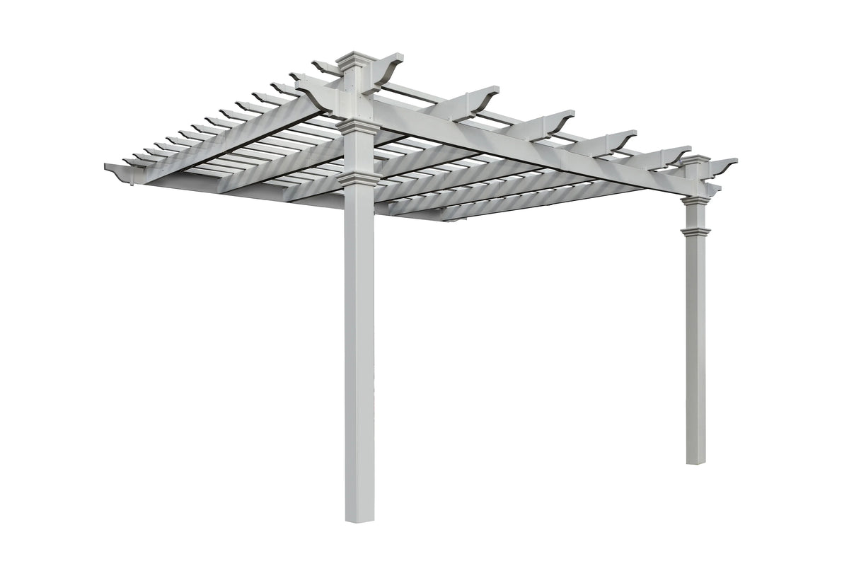Vita 12' x 12' Freemont White Vinyl Pergola, VA42044