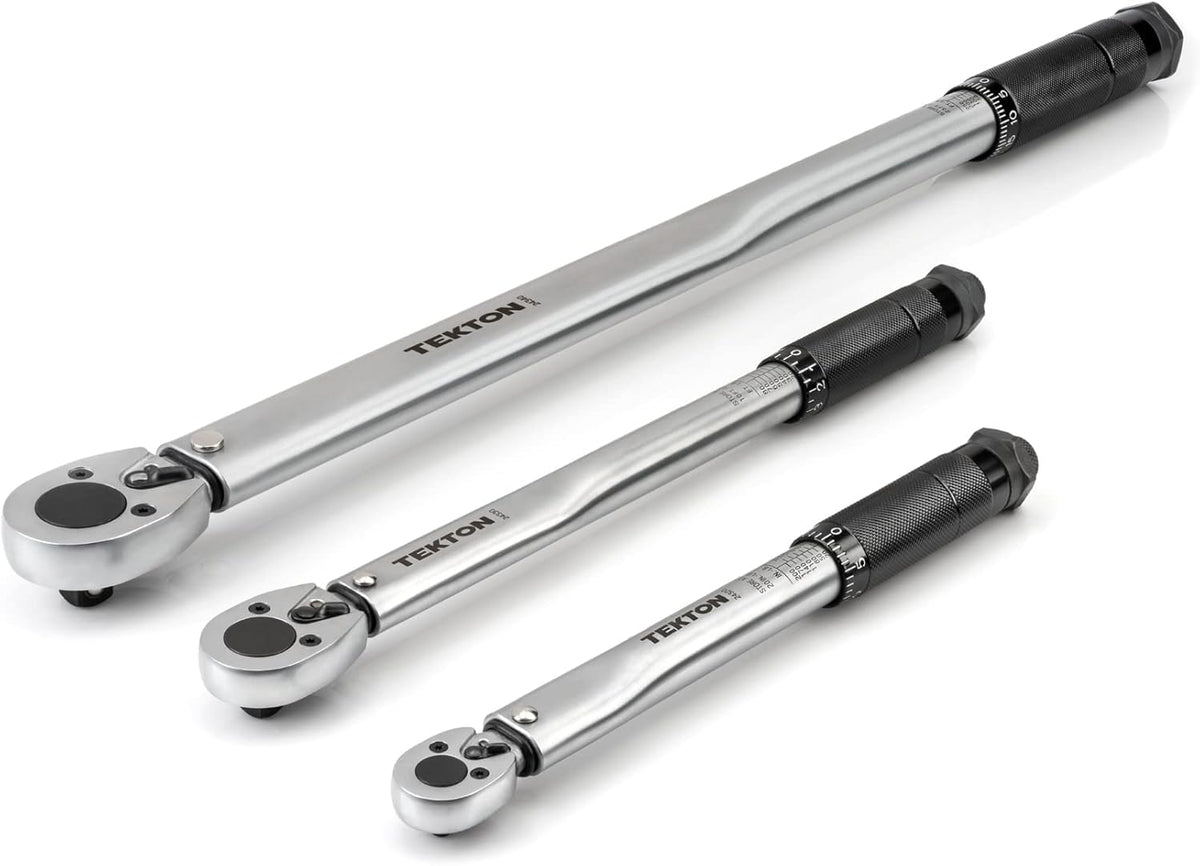 TEKTON Torque Wrench Set 1/4 3/8 1/2 Inch Micrometer 3-Piece