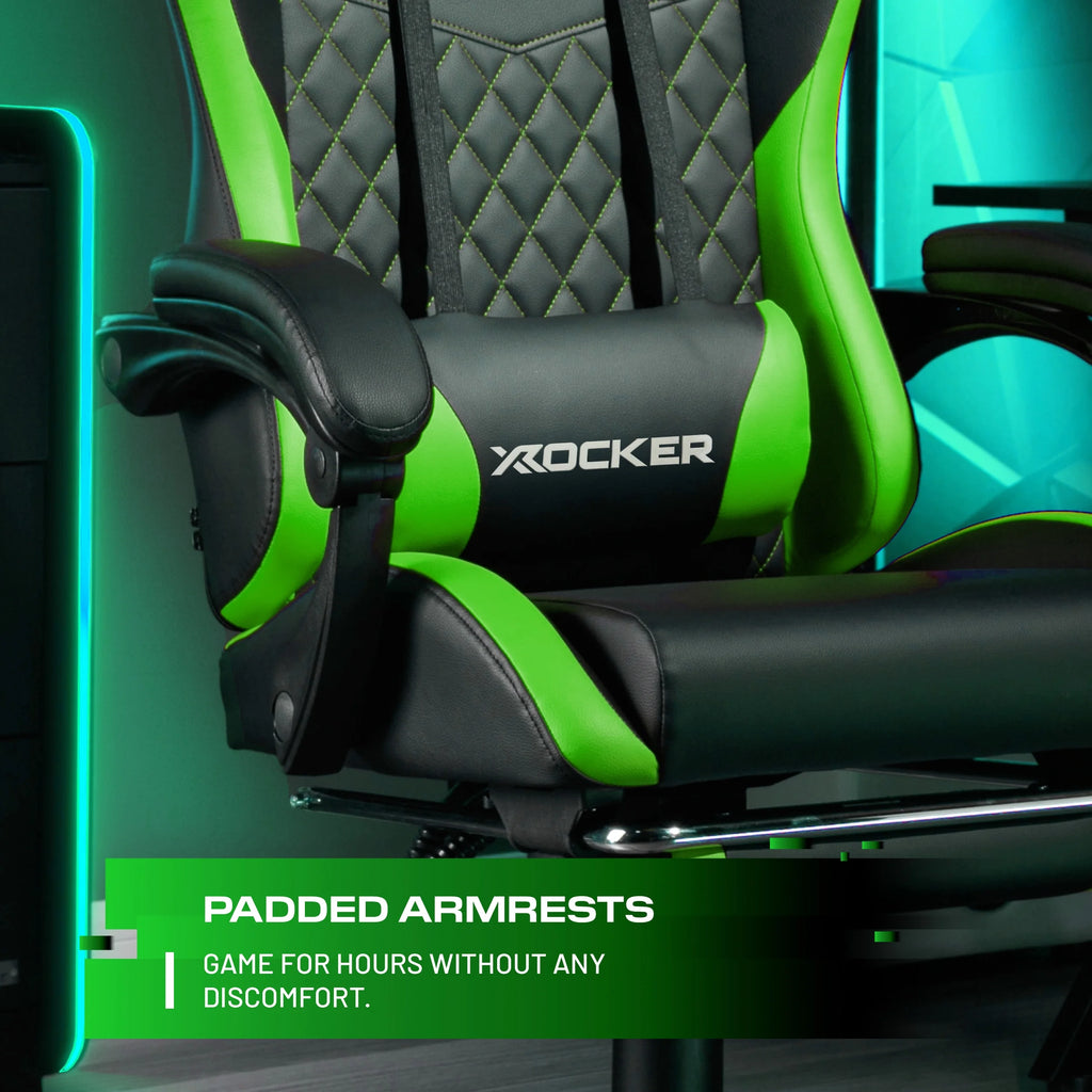 X Rocker Apex PC Gaming Chair with Massage Function and Footrest, Red