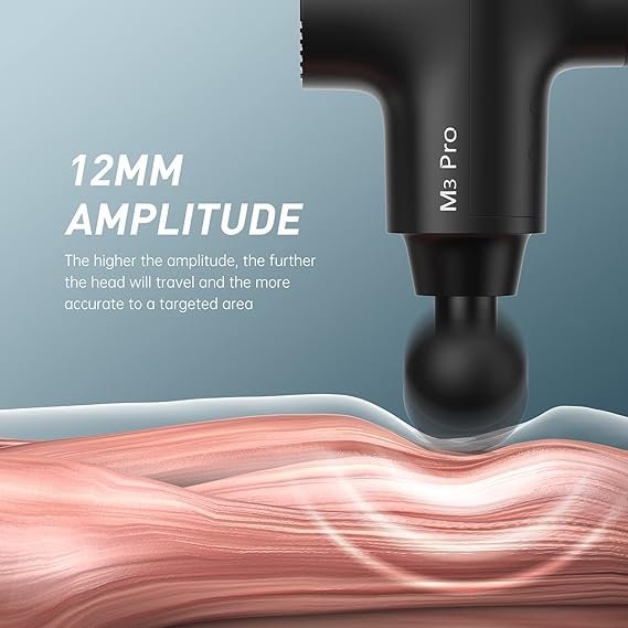 Opove M3 Pro 2 Massage Gun Deep Tissue Percussion Muscle Massager for Workout, Handheld Percussive Therapy Fascia Gun for Athletes Fast Recovery 4-8 Hours Long Battery Life, Powerful, Quiet, Black