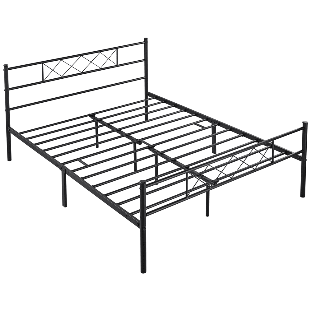 Easyfashion Journee x-Design Metal Platform Queen Bed, Black