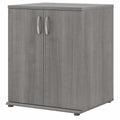 Bush Business Furniture Universal Laundry Room Cabinet 28W x 25D x 34H Engineered Wood 2 Shelf Garage Cabinet with Brushed Nickel Platinum, Gray