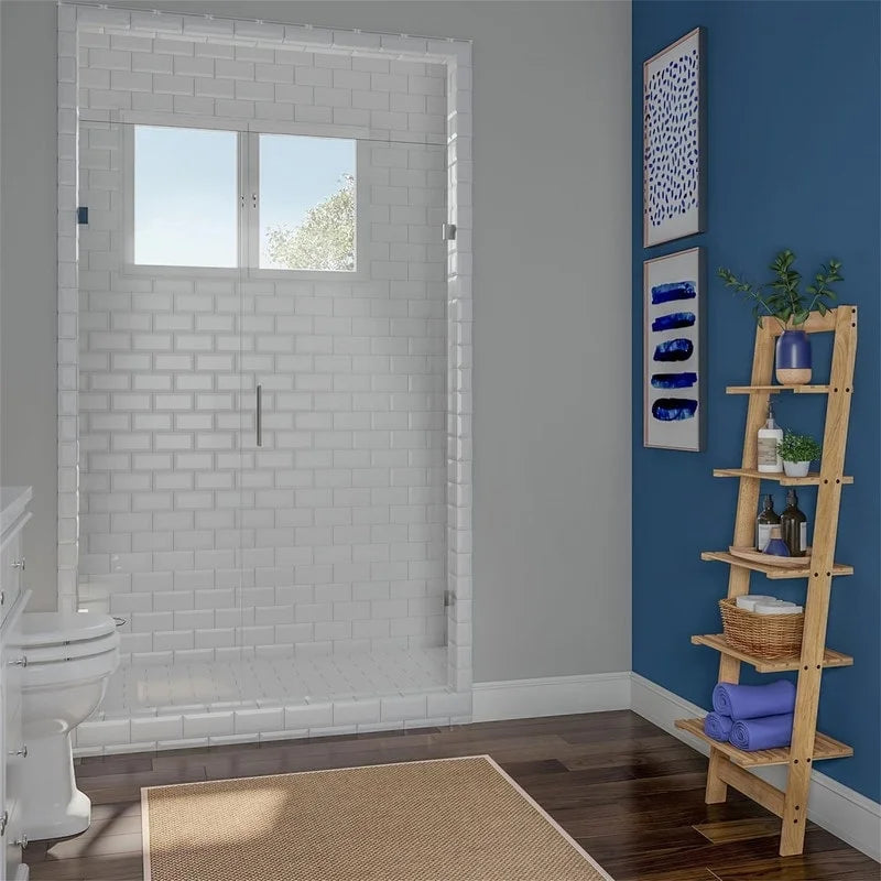 5 Tier Bookshelf Leaning Ladder Shelf Decorative Book Shelves for Bedroom - 11.5"D x 16.25"W x 50"H Cherry
