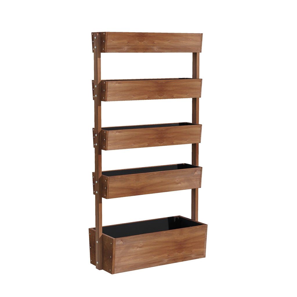 Jardinière surélevée Wilk 33,7 x 17,7 x 46, potager vertical en bois à 3 niveaux pour jardin, terrasse, balcon