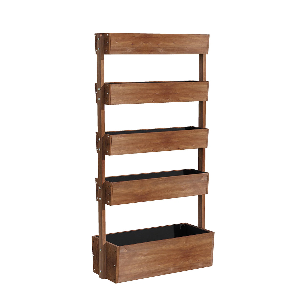 Jardinière surélevée Wilk 33,7 x 17,7 x 46, potager vertical en bois à 3 niveaux pour jardin, terrasse, balcon