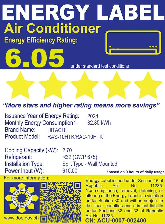 1 HP Split Air Conditioner Inverter for Residential Use