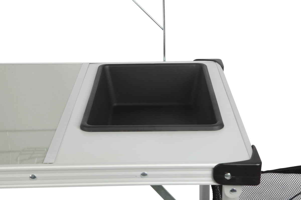 Trail Camping Table, Silver, 39 L in x 19.7 W in x 76 H in