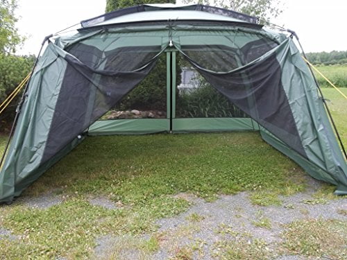 Tente de cuisine Yanes NEW Kuche (12 x 12 x 7,5 pi) avec panneaux anti-pluie, abri moustiquaire, abri de salle à manger, tente
