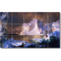Mural en carreaux de céramique - Peinture de bord de mer de Frederic Church 183. 21,25" l x 12,75" h utilisant (15) carreaux de céramique de 4,25" x 4,25"