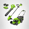 Greenworks 48V (24V x 2) 21" Brushless Self-Propelled Mower+12" String Trimmer+320CFM Blower