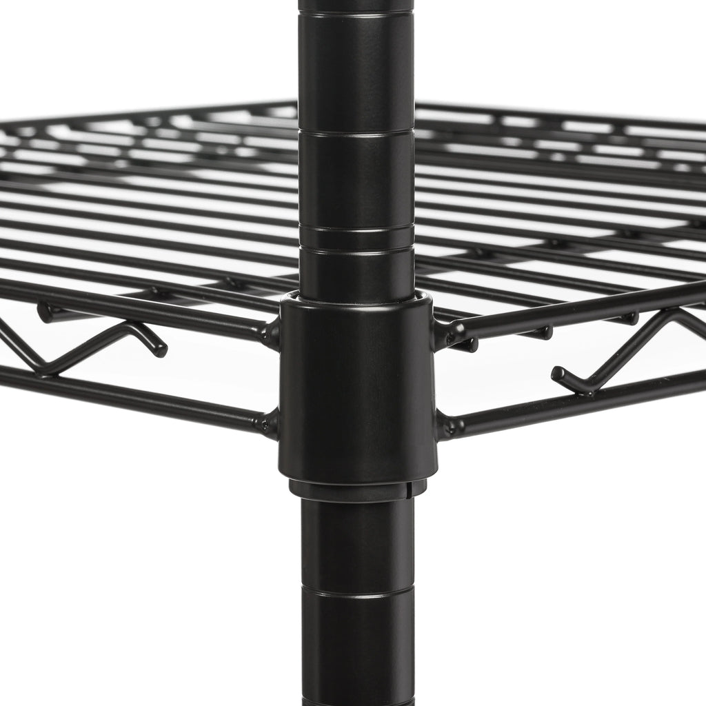 Hyper Tough Wire 5-Tier Storage Shelf Unit 72"H x 48"W x 16"D, 3000lb Total Capacity, Black