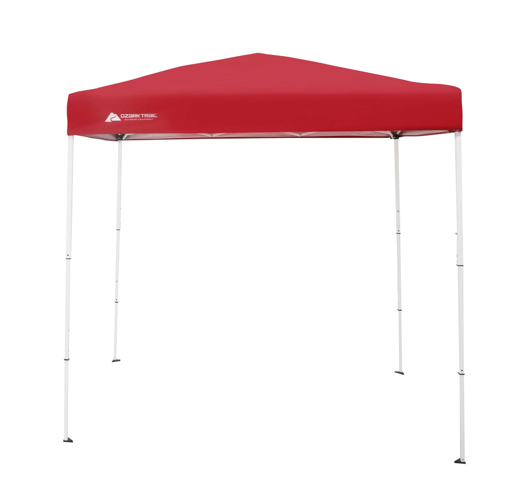 Ozark Trail 4' x 6' Instant Canopy Outdoor Shade Shelter, Brilliant Red; Assembled Dimensions:4 ft. x 6 ft. x 85 in.