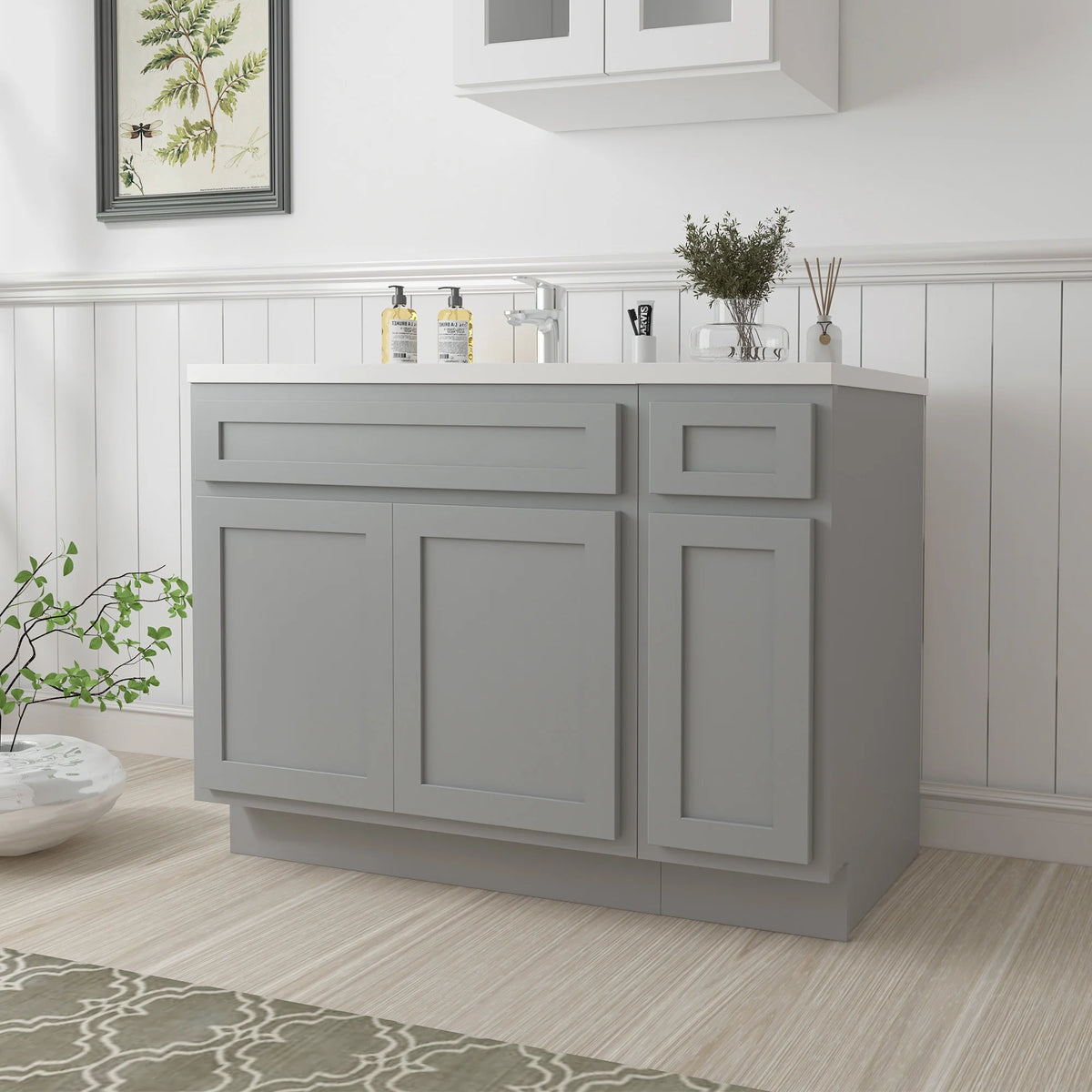 Meuble-lavabo de salle de bain 45 po l x 21 po P x 32,5 po H sans comptoir, brun