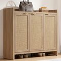 SICOTAS Shoe Storage Cabinet, 30 Pairs Rattan Shoe Cabinet Storage for Entryway