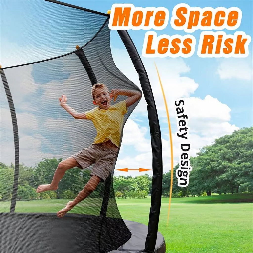 Trampoline citrouille JAMPOOCA avec filet de sécurité pour enfants et adultes, noir/jaune, 162 cm x 45 cm x 22 cm