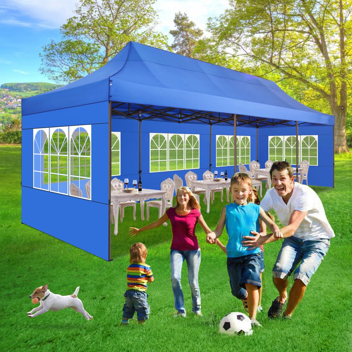 HOTEEL 10ft x 30ft Khaki Pop Up Outdoor Canopy, Waterproof