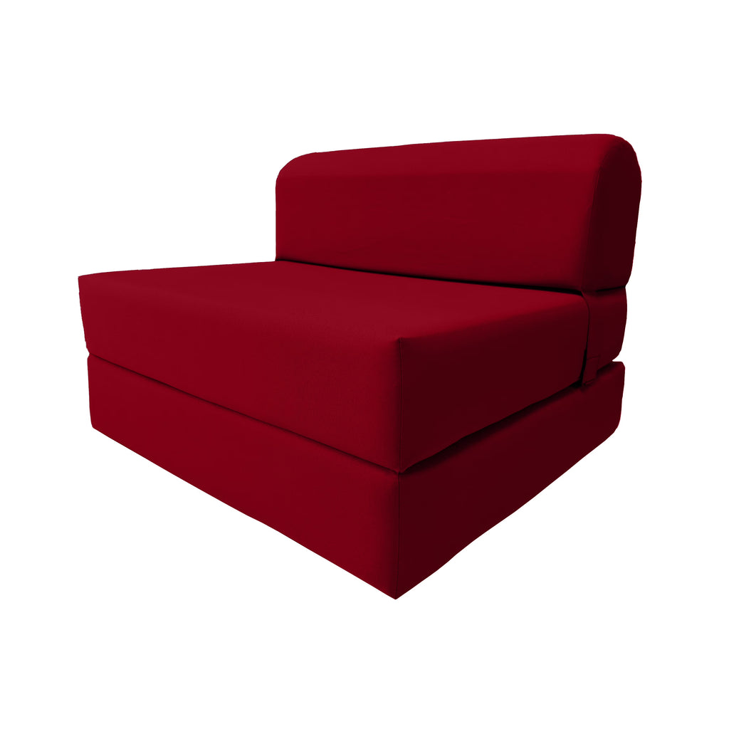 Red Sleeper Chair Folding Foam Beds, Portable Studio Sofa Guest Bed, 6 x 36 x 70