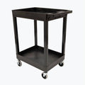 24 x 18 in. Plastic Utility Tub Cart with Two Shelf, Black