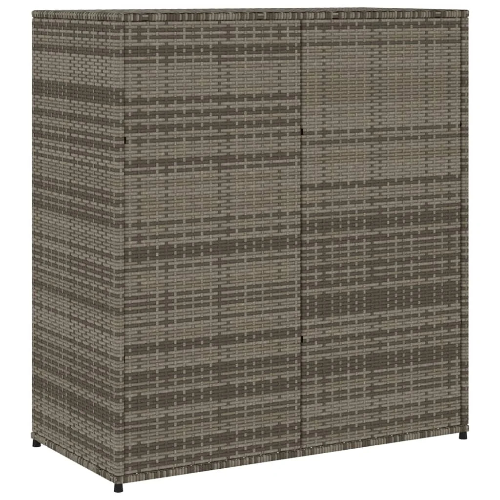 vidaXL Patio Storage Cabinet, PE Rattan Beige, 21.70 x 21.70 x 43.70 in