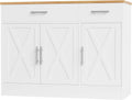 Shintenchi Modern Farmhouse Sideboard Buffet Cabinet with Storage with 3 Doors