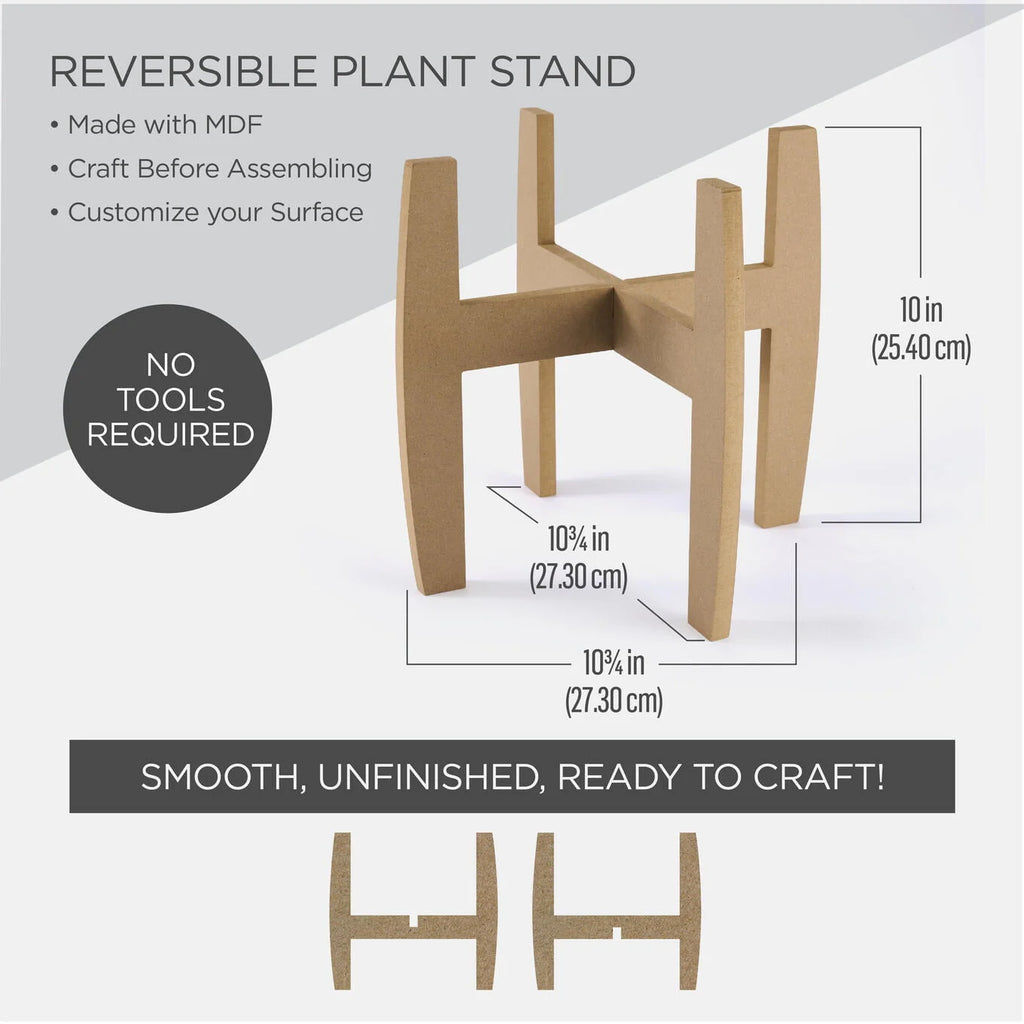 Konnectz Wood Surfaces Plant Stand, 10" x 10"