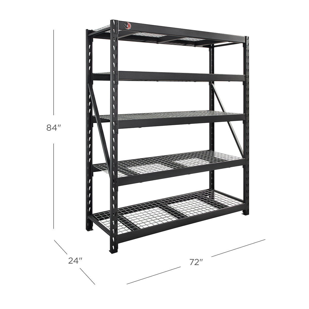 Gorilla Rack 5-tier Industrial Rack, 72' x 24' x 84'