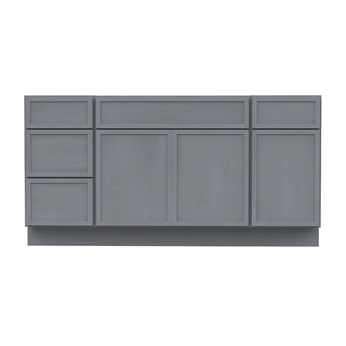 60 in. W x 21 in. D x 32.5 in. H Freestanding Bathroom Vanity Cabinet without Top in Smoky Gray