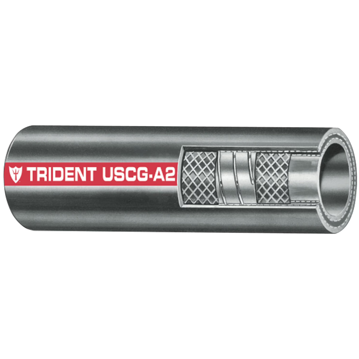 Tuyau de remplissage de carburant pour marine Trident 32710041B, type A2, diam. int. 1 po x diam. ext. 1-27/64 po x 12-1/2 pi, pression de service de 80 lb