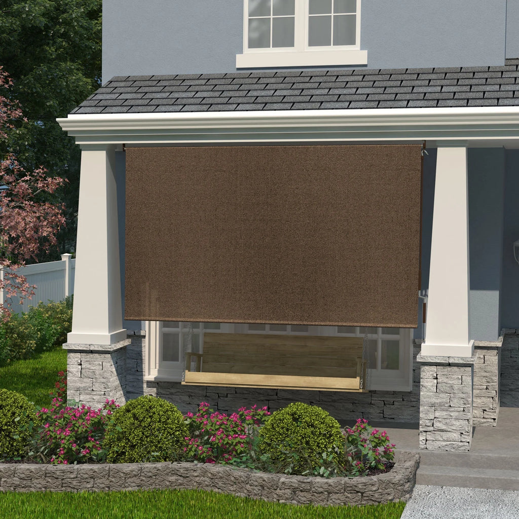 Coolaroo 96" x 72" Crank Operated Beige Roller Sun Shade