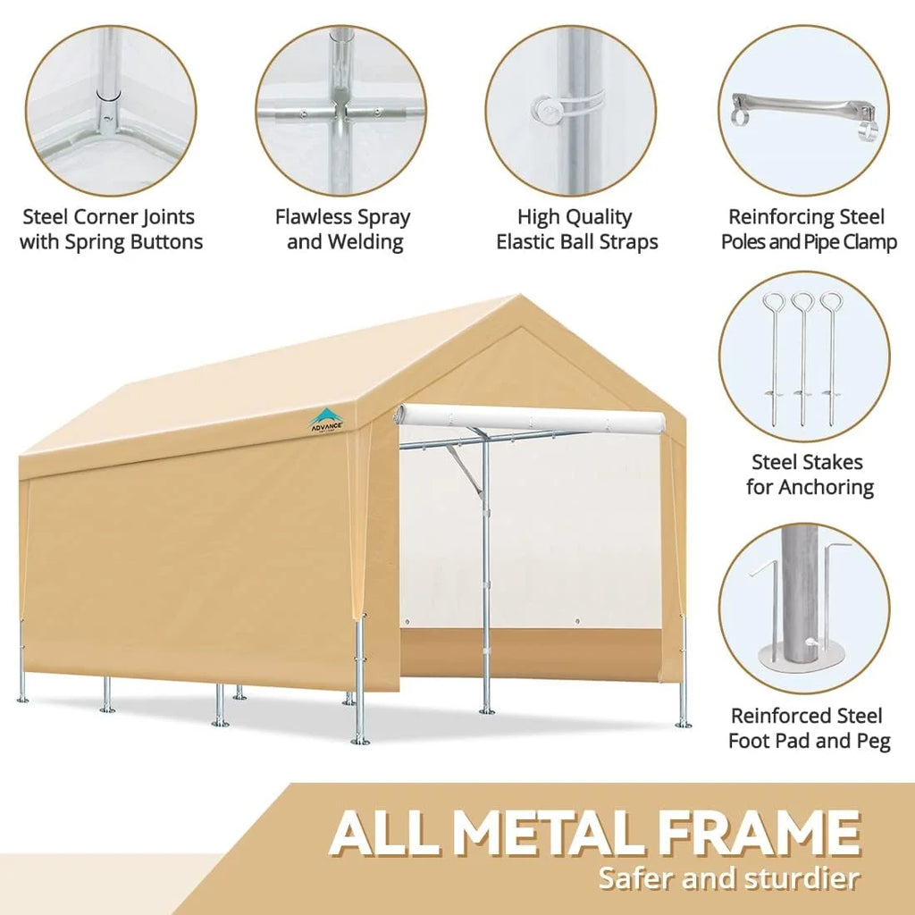 Advance Outdoor 10 x 20 x 95-11 White Heavy Duty Carport