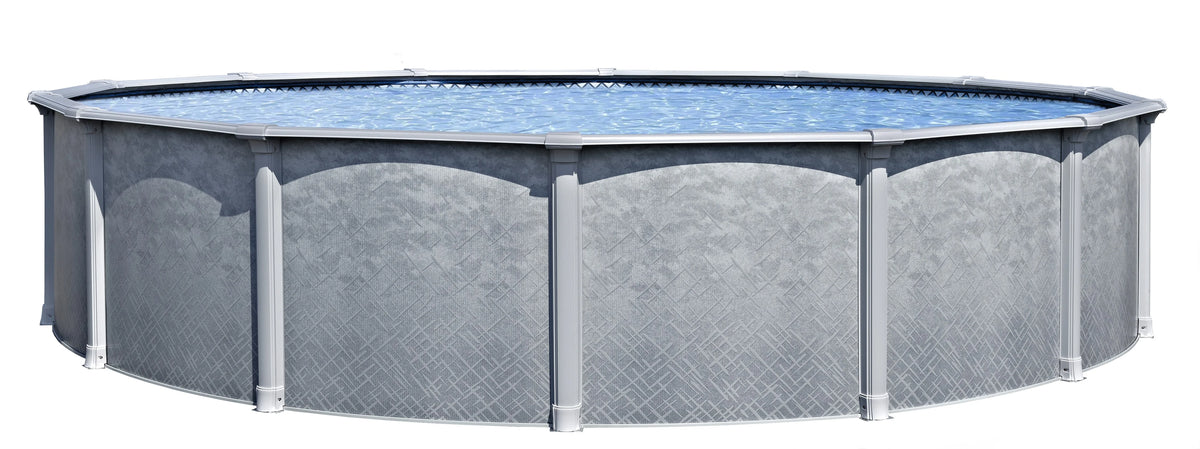 Lake Effect Pools 15' x 30' x 52" Height Oval Lifestyle Above Ground Swimming Pool with 25 Gauge Solid Blue Liner