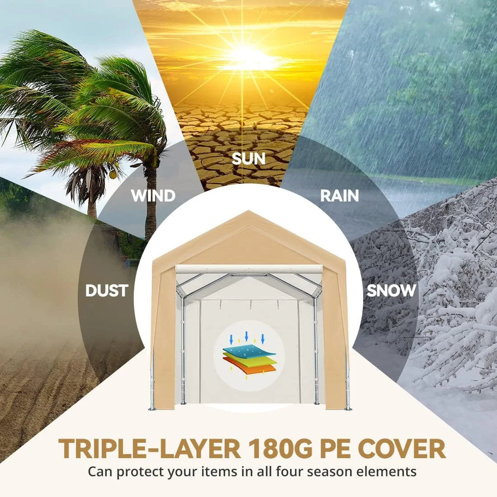 Advance Outdoor 10 x 20 x 95-11 White Heavy Duty Carport