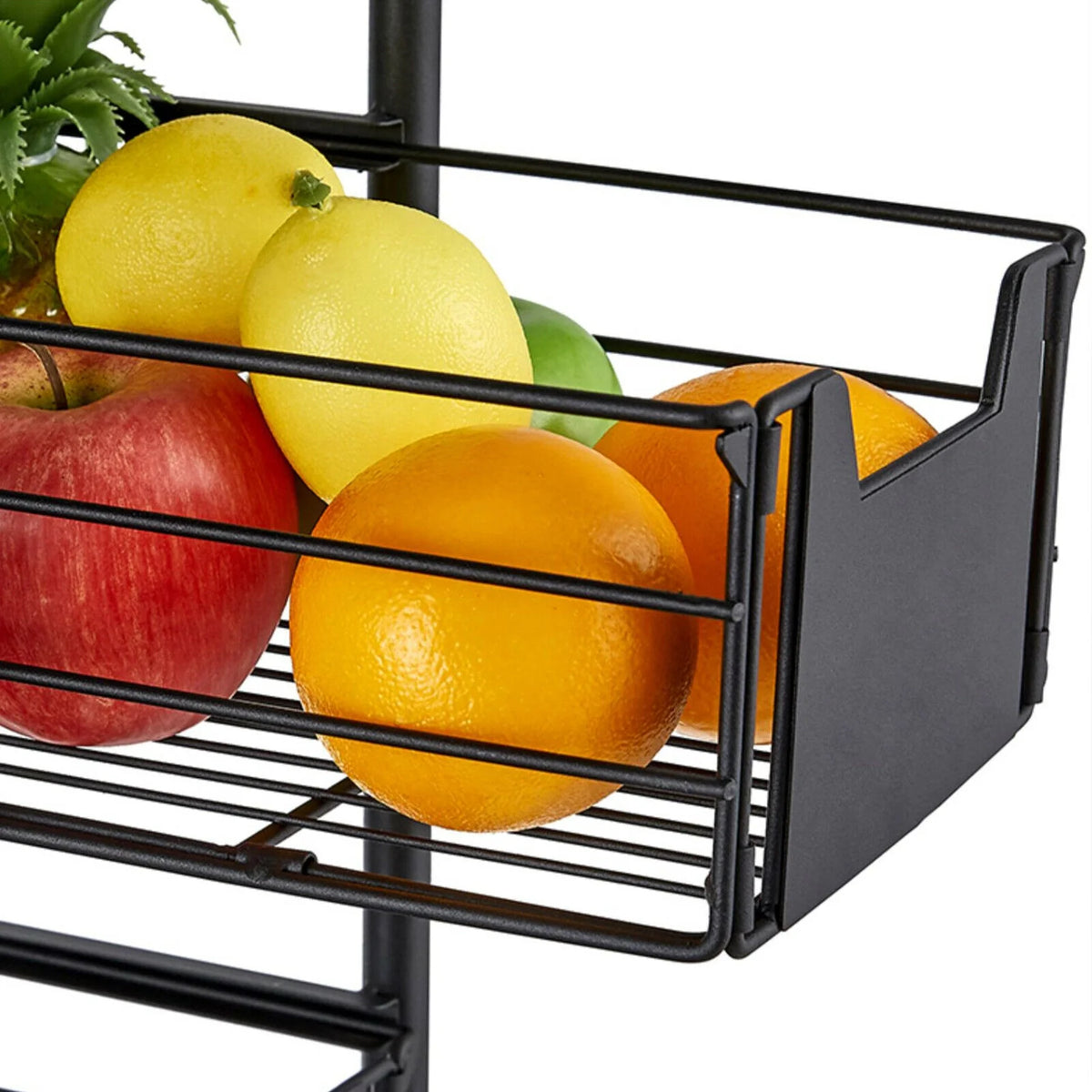 Miumaeov Kitchen Storage Rack Utility Microwave Oven Stand Storage Shelf + Push-Pull Drawer Black 27.9" L x 13.7" W x 45.2" H
