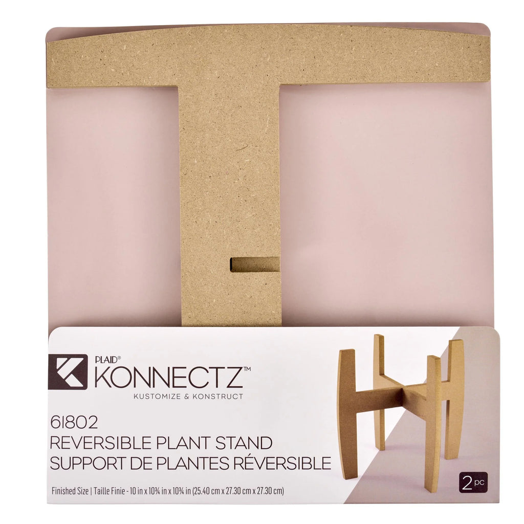 Konnectz Wood Surfaces Plant Stand, 10" x 10"