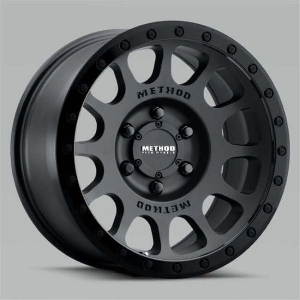 18 x 9 in. -12 mm Offset 6 x 5.5 Bolt Pattern 108 mm Center Bore Method MR305 NV Double Black Wheel