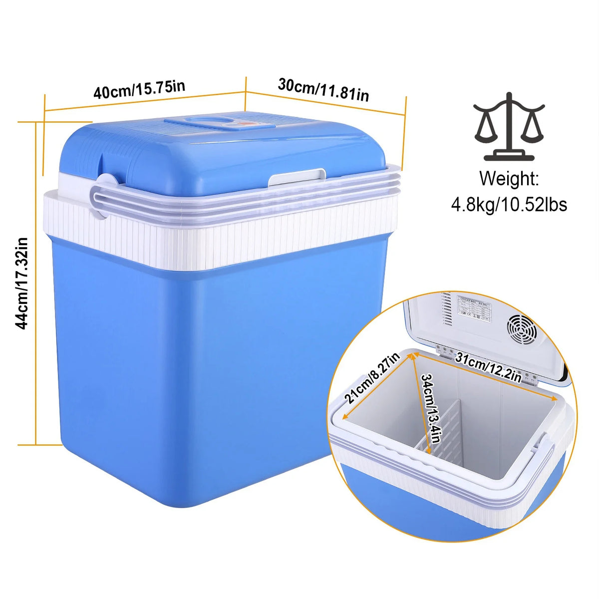 iMounTEK Portable Refrigerators, Plastic White, 15.75 x 11.81 x 17.32 inches