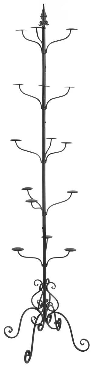 Wrought Iron Hat and Coat Rack, Rotates, Total of 31 Hooks, Multi-Tiered, Black, 73"H x 20"W x 20"D (BDRMULTIBK)