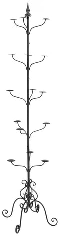 Wrought Iron Hat and Coat Rack, Rotates, Total of 31 Hooks, Multi-Tiered, Black, 73"H x 20"W x 20"D (BDRMULTIBK)