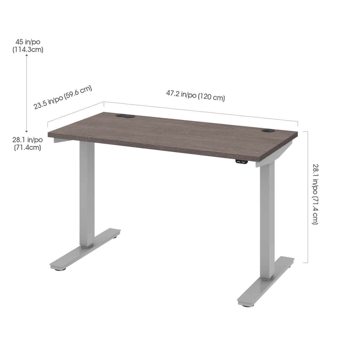 Bestar Upstand 24" x 48" Adjustable Height Desk