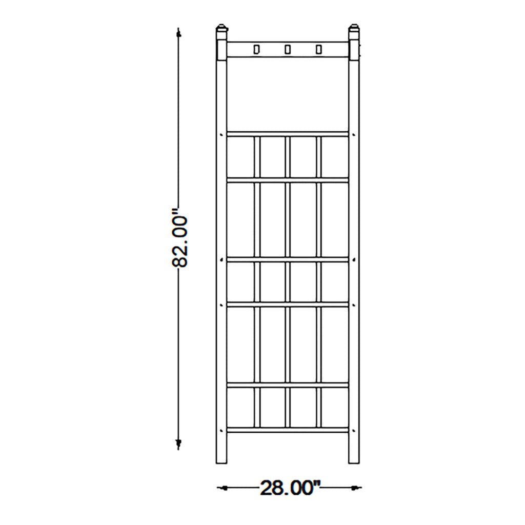 DuraTrel Bakersfield 72"x 85" White Vinyl Arbor