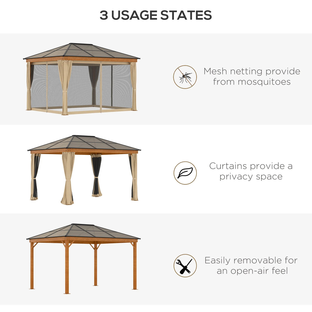 Outsunny 10' x 12' Hardtop Canopy Gazebo, Durability