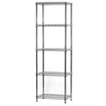 Shelving Inc. 14" d x 24" w x 72" h Chrome Wire Shelving with 5 Tier Shelves, Weight Capacity 800lbs Per Shelf