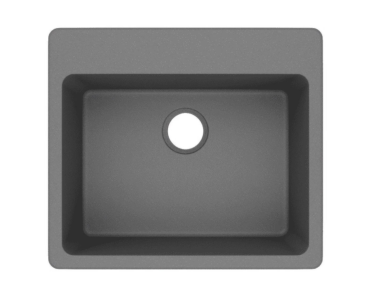 Elkay Quartz Classic 25" x 22" x 9-1/2", Single Bowl Drop-in Sink, Greystone
