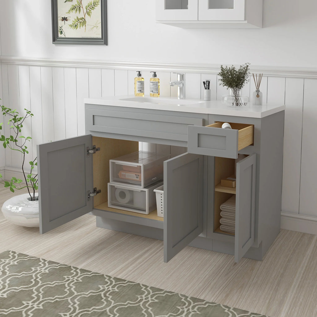 Meuble-lavabo de salle de bain 45 po l x 21 po P x 32,5 po H sans comptoir, brun