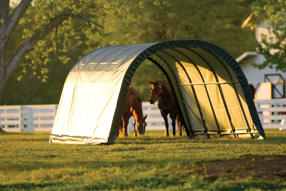 Abri de pâturage arrondi ShelterLogic, vert, 12 x 20 x 8 pi.