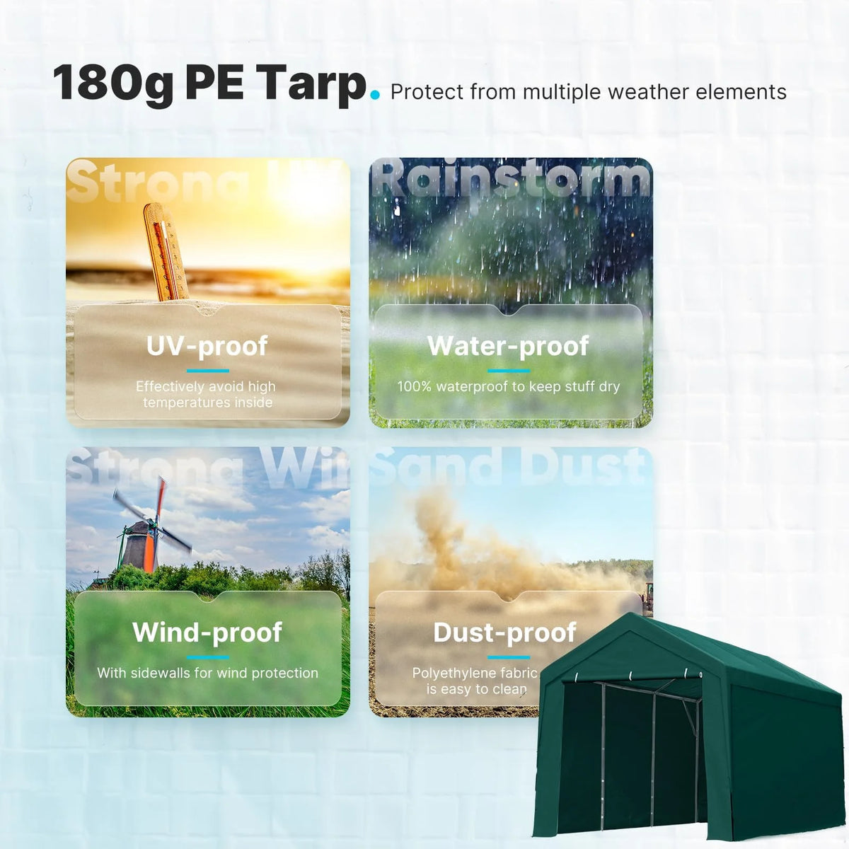 Advance Outdoor 10 x 20 x 95-11 White Heavy Duty Carport