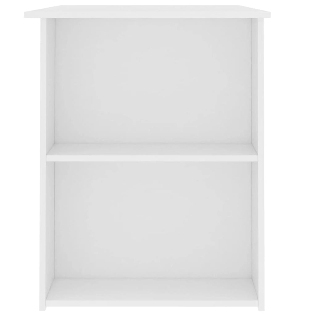 moobody Computer Desk with Storage Shelves Engineered Wood Writing Desk Gaming Table White Home Office Furniture 43.3 x 23.6 x 28.7 Inches (W x D x H)