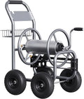 Hose Reel Cart, Hose Cart with Wheels Heavy Duty, Industrial Hose Reels for Outside, 250-Feet of 5/8" Hose Capacity, Hose Guide Pre-Installed